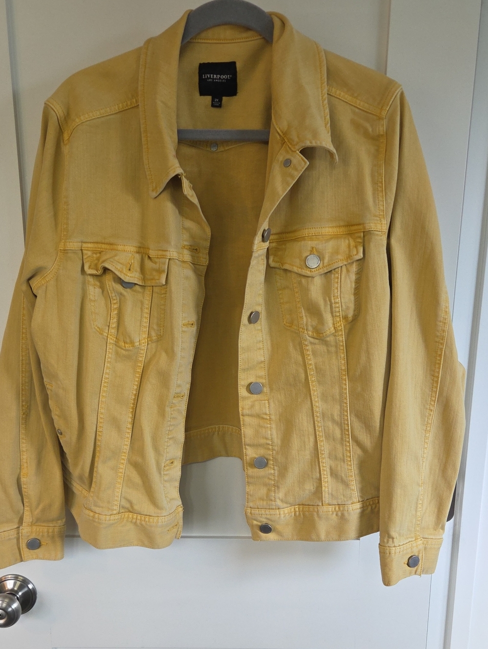 Liverpool Yellow Denim Jacket with Chest Pockets